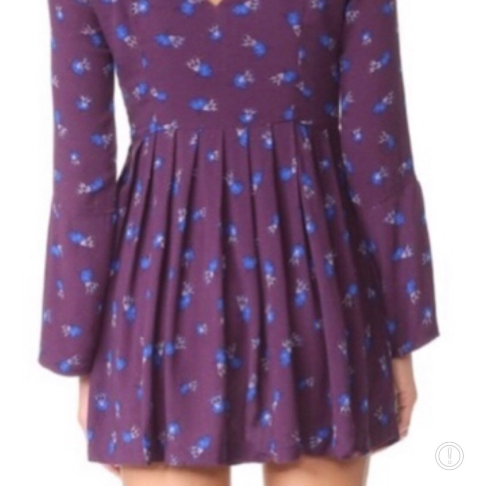 Free People Women’s dress Category, Purple w/ flowers; keyhole Dress in Size 4 - Picture 11 of 13